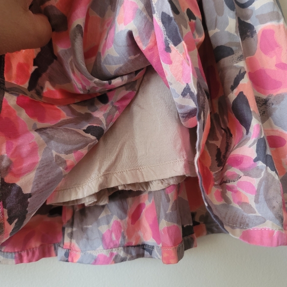 Floral Print Midi Summer Cotton Skirt Size 32 - Picture 8 of 12